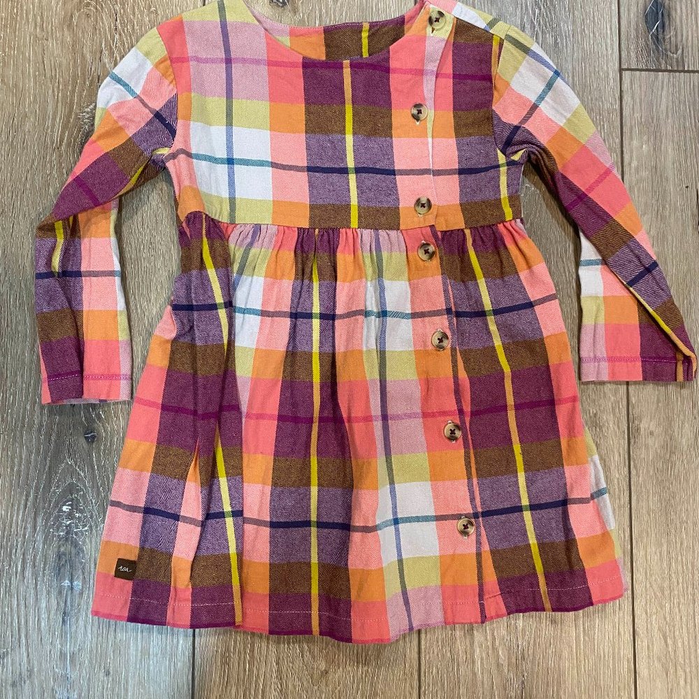 Tea Collection plaid Button Down Dress 4T
